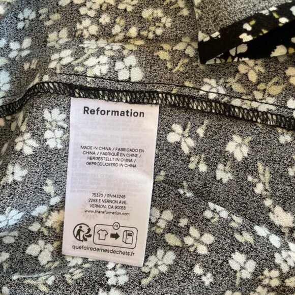 NEW Reformation Bryson Colette Floral Black Midi Dress | size 4 - Picture 13 of 14